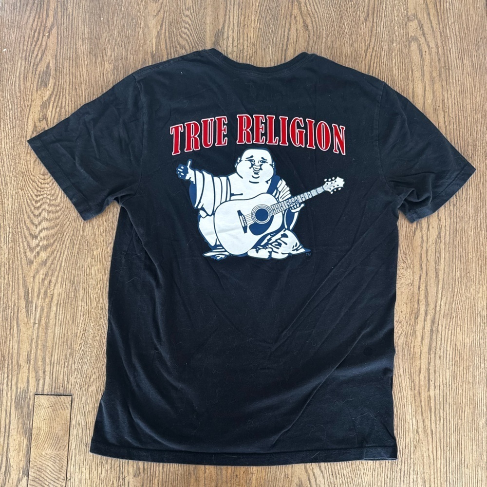 True Religion World Tour Buddha Graphic Tee Streetwear Graphic Retro Grunge - M